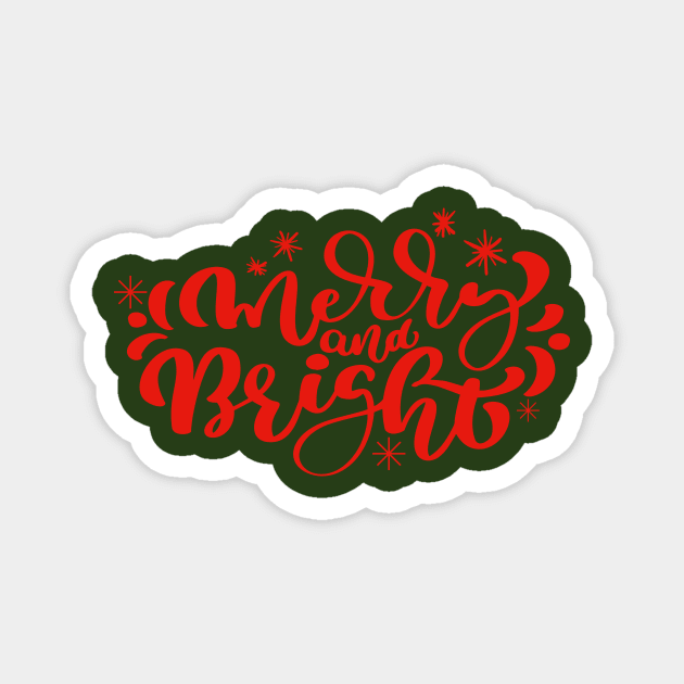 Christmas Merry and Bright Magnet by LadyAga