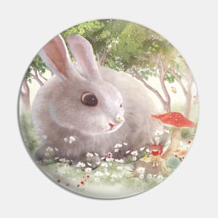 Bunny Flowers Pin