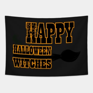 happy halloween witches spooky ghost scary halloween sticker Tapestry