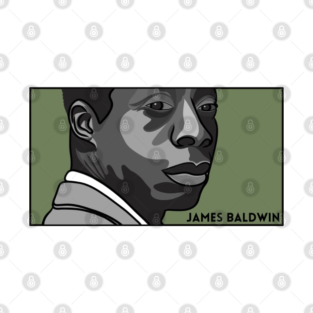 Portrait of James Baldwin by History Tees