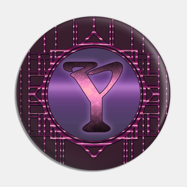 Purply letter Y Vintage Burlesque Glamour Monogram Pin by designsbyxarah