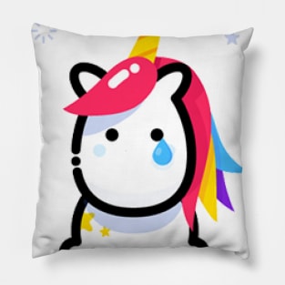 sad cute unicorn tears Pillow