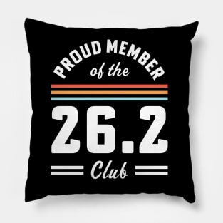 First Marathon 26.2 Club Marathoner Retro Runner Pillow