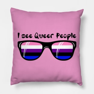 Genderfluid Sunglasses - Queer People Pillow