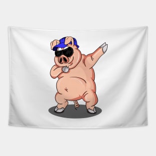 'Dabbing Dancing Pig' Funny Dabbing Animal Gift Tapestry