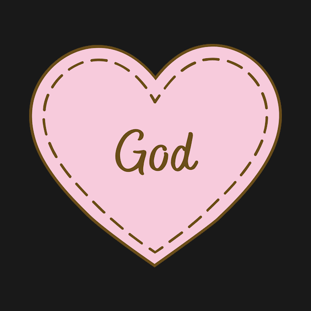 I Love God Simple Heart Design by Word Minimalism