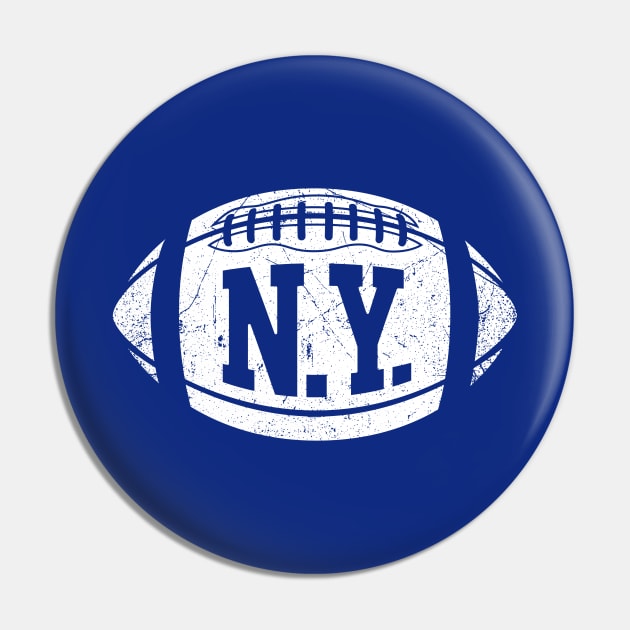 NY Retro Football - Blue Pin by KFig21