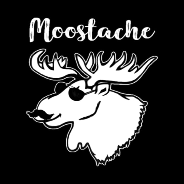 Moose-stache Funny Moose Mustache With Sunglasses Graphic Design by Jozka