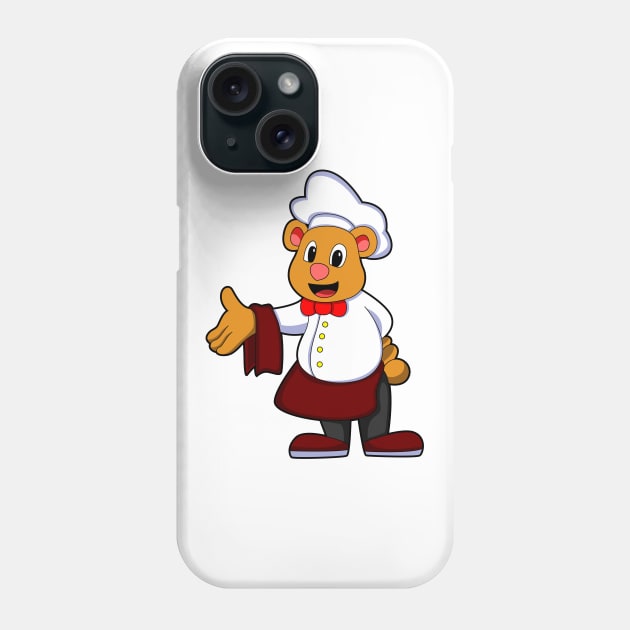 Bear as Cook with a Chef's hat Phone Case by Markus Schnabel