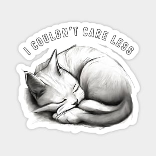 "I couldn't care less" sleeping sarcastic cat Magnet