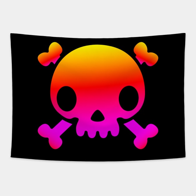 Skull (color) Tapestry by Goodbye Doggie