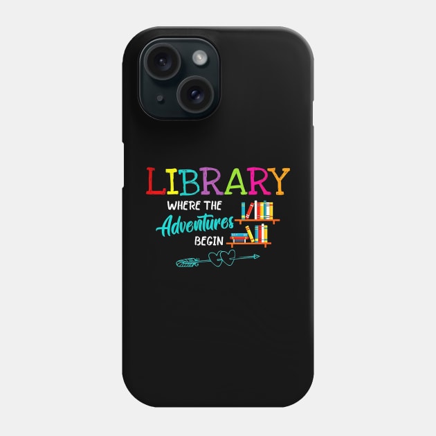 Library Where the Adventure begin Phone Case by John white