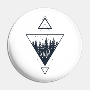 Nature. Wild Forest. Double Exposure. Geometric Style Pin