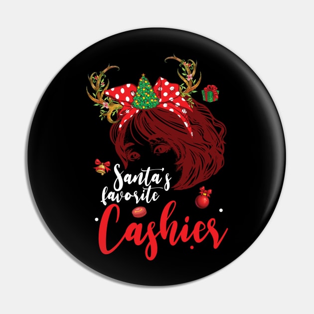 Messy Bun Hair Christmas Tree Santas Favorite Cash Pin by intelus