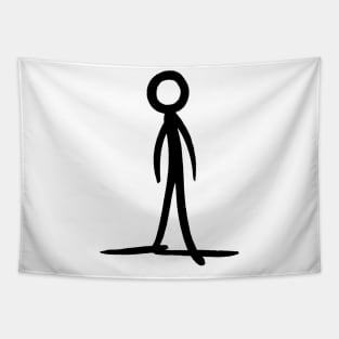 Stick figure man in black ink Tapestry