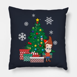 Jimmy Neutron Around The Christmas Tree Pillow