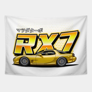 RX7 FD Retro Style (Sunshine Yellow) Tapestry