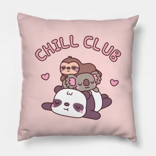 Cute Panda, Koala, Sloth Chill Club Funny Pillow