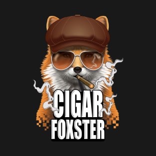 Cigar Foxster Fox Smoker Newsboy Cap Gangster T-Shirt