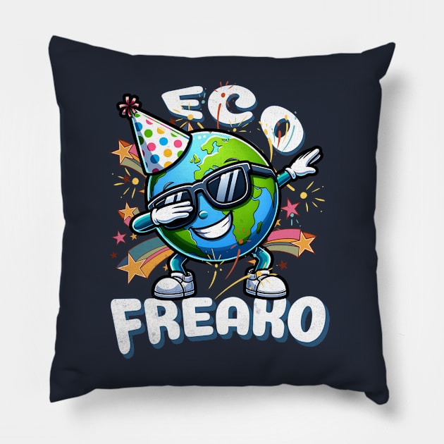 Earth Day April 22 - Eco Freako Earth Dab Dance Pillow by alcoshirts