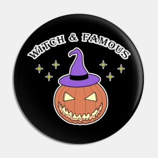 Trick or Treat Pumpkin Witch Hat Stars Pin