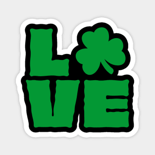 Love Shamrock Typography Green for St Patricks Day Magnet
