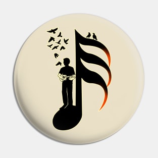 Ukulele Musician - thirty-second note Pin