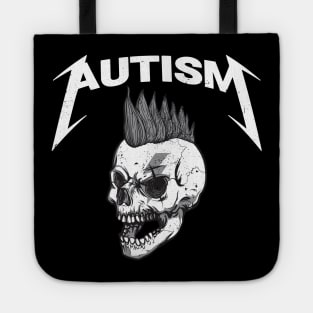 Autism Skull Punk Logo Parody Tote