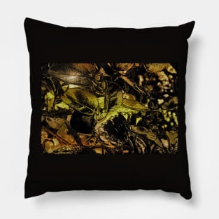 Persimmon in Chiaroscuro with Gold Tones Pillow