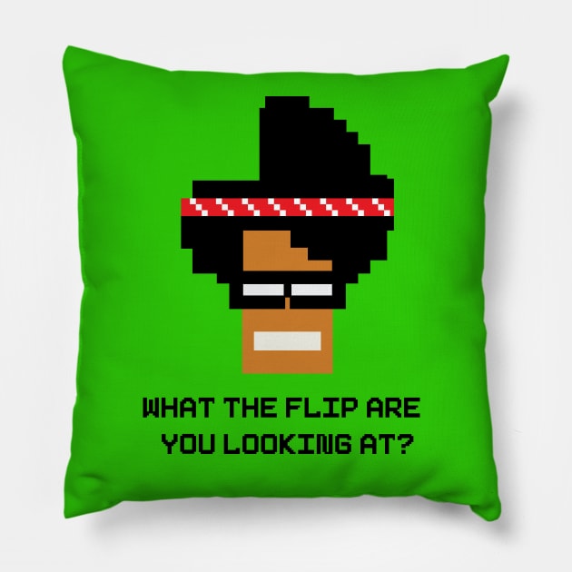 What the flip are you looking at? Pillow by Dynamite Ideas