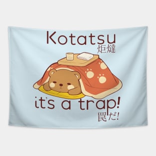 Bear in a Kotatsu it's a trap Tapestry