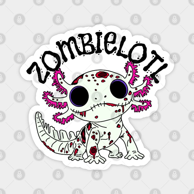 Zombie Axolotl Magnet by H. R. Sinclair