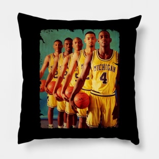 Fab Five - Vintage Design Of Basketball Pillow