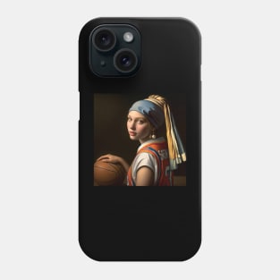 Court Elegance: Pearl Earring Girl's March Madness Phone Case