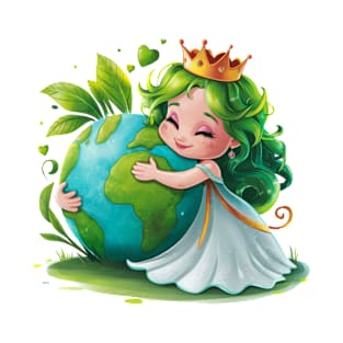 A cute queen hugging the green earth T-Shirt