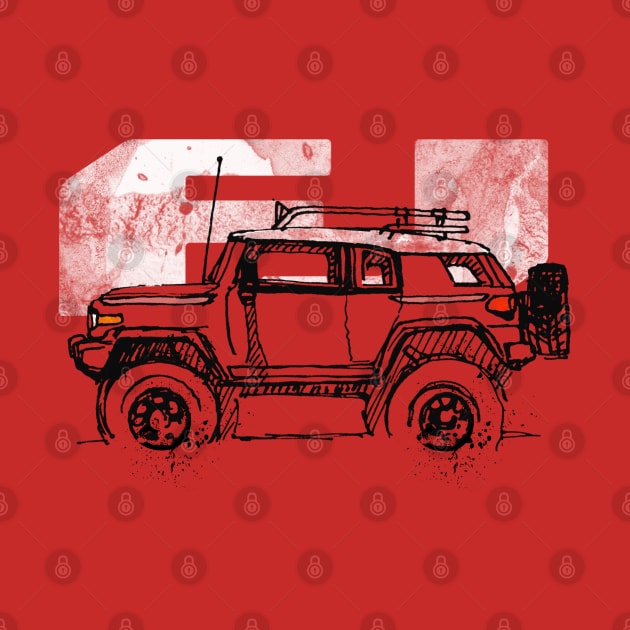 Toyota FJ Cruiser - Sketch artist Profile, best gift for FJ's Dad, Mom birthday gift, off road T-Shirt by mismail