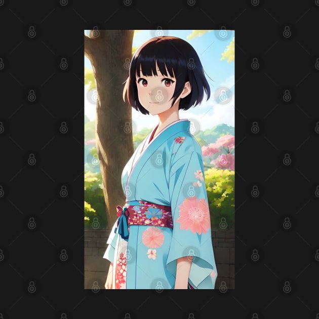 Anime Girl With Kimono 02 by SanTees