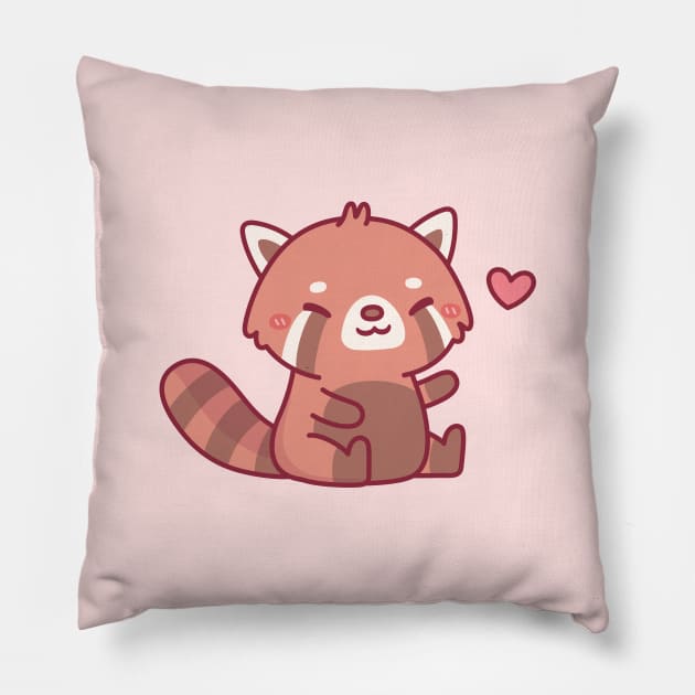 Cute Happy Red Panda Doodle Pillow by rustydoodle