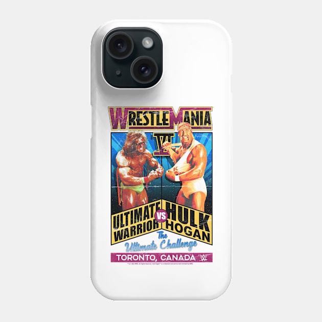 Ultimate Warrior Vs Hulk Hogan Wrestlemania Vintage Phone Case by Holman