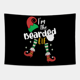 Funny I'm The Bearded Elf Christmas Xmas Matching Family Tapestry