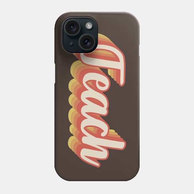 Teach Minimal Retro 70s Style Repeated Text Phone Case by Inspire Enclave