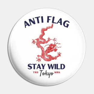 anti flag red dragon Pin