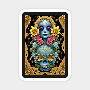 Bohemian Flower Skull Magnet