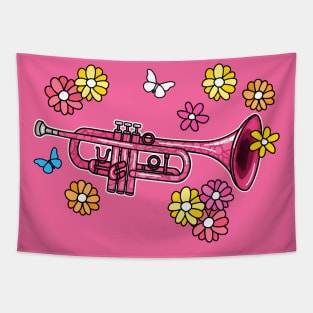 Mothers Day Trumpet Mom Female Brass Musician Tapestry