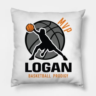 Logan MVP Custom Player Basketball Prodigy Your Name Pillow