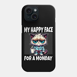 Grumpy Cat with Coffee - Mondays Mood Phone Case