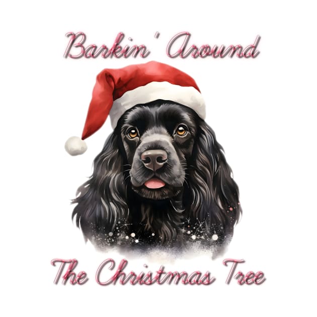 Christmas American Cocker Spaniel Dog in Santa Hat by Pawsitive Curios