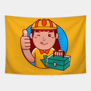 Electrician Woman Tapestry