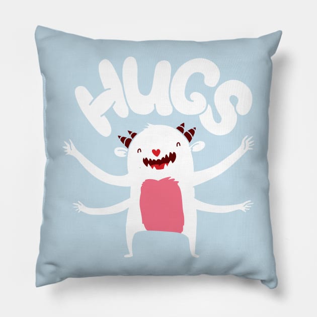 Monster Hugs! Pillow by ivejustquitsmoking
