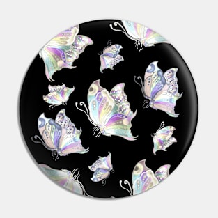 Rainbow Pearl Butterflies Pin